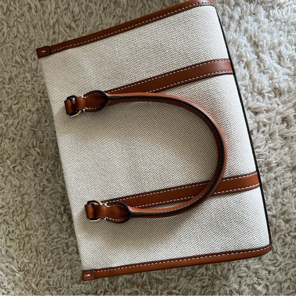 Tory Burch Brown and Cream Tote Bag - Picture 7 of 8